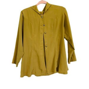 Button Up Coat with Tie Back and Hood